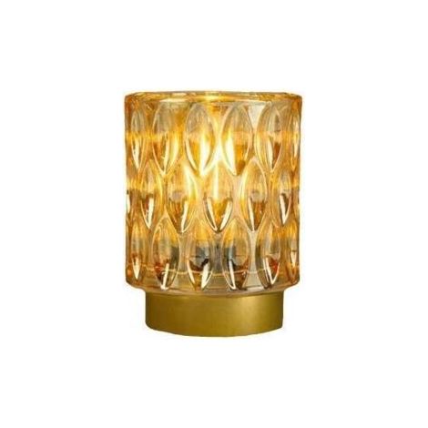 Lampe de bureau à piles avec minuterie, lampe sans fil avec ampoule LED pour les pannes de courant, lumière décorative pour bureau/coin/entrée/escalier/salle de bain/cheminée (ambre) (1/5)