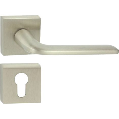 DOMINO Poignée de porte VITTORIA QR M9 PZ Poignée avec plaque PZ pour cylindre profilé Nickel (1/5)