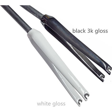 Fourche de vélo de route à pignon fixe en fibre de carbone, fourche à tube droit 3K, fourche en carbone, 28,6 L, en stock. (1/4)