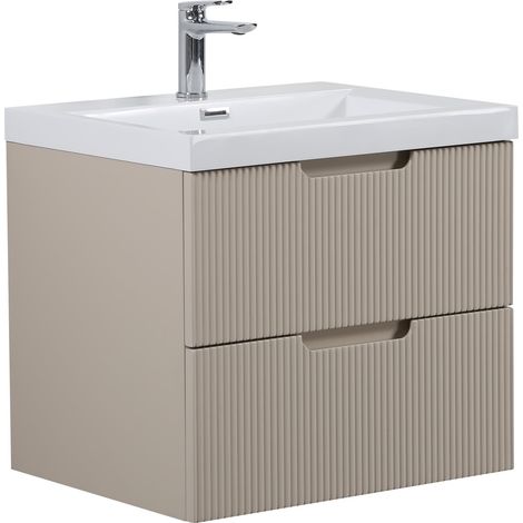 Badplaats Set Mobili Bagno Thermis 60 cm - Beige - Mobile con Lavabo (1/5)