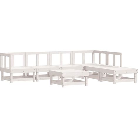 Maison Exclusive - Juego de muebles de jardín 7 pzas madera maciz (1/5)