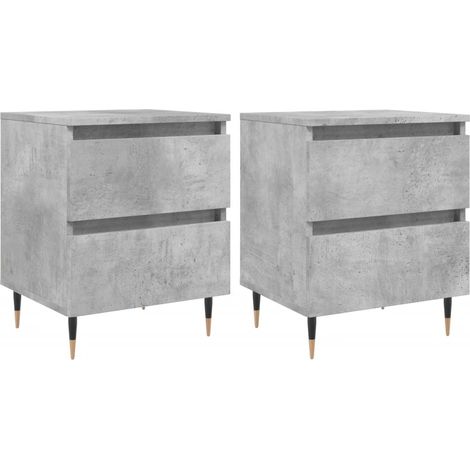 Maison Exclusive - Nachttische 2 Stk. Betongrau 40x35x50 cm Holzw