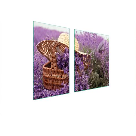 PLATO DE VIDRIO Y TABLA DE CORTAR 100x52 LAVANDA (1/5)