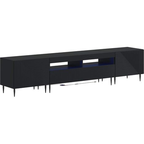 Maison Exclusive - Mobile TV LED a 3 pezzi Nero Legno ingegnerizzato (1/5)