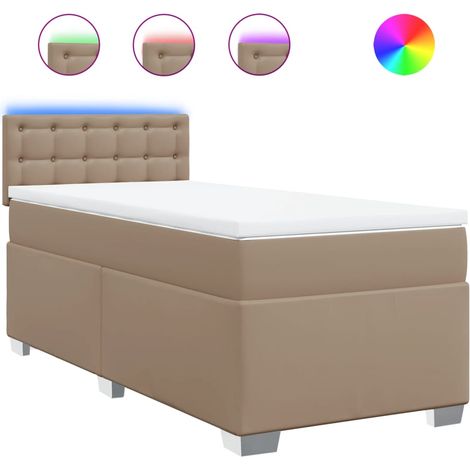 Maison Exclusive - Cama box spring con colchón cuero sintético ca