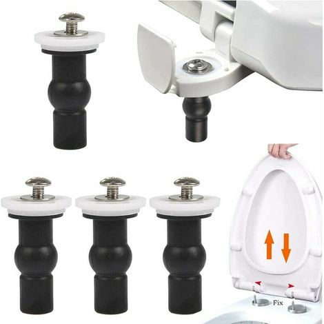 WC Siège Abattant WC Fixations Charnières, 4 Boulons à Expansion en Caoutchouc, Vis de Fixation WC en Acier Inoxydable, Fixation de Rechange Lunette Convient à Toutes Les Toilettes(14mm) (1/5)
