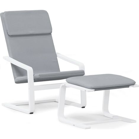 Maison Exclusive - Relaxsessel mit Hocker Hellgrau Stoff