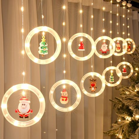 Guirlande lumineuse de Noël, 10 guirlandes LED pour sapin, décorations de Noël d'intérieur, guirlandes lumineuses à piles pour