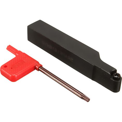 Porte-outil de tour à fraiser SRAPR1616H10 + 10 plaquettes carbure RPMT10T3MO (1/5)