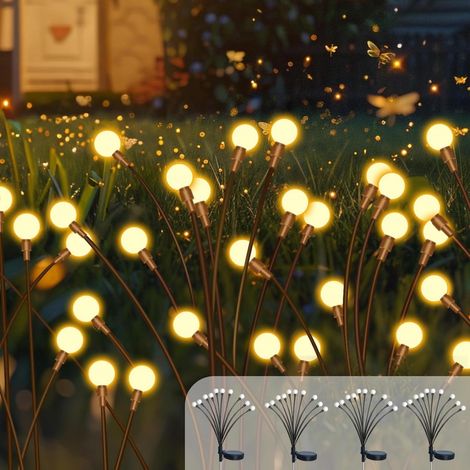 Vuurvliegjes - Solarverlichting Buiten - IP65 - 10 LED Warmwit - Draaibaar - Voor Tuin Pad Terras Patio - 4 Stuk (1/5)