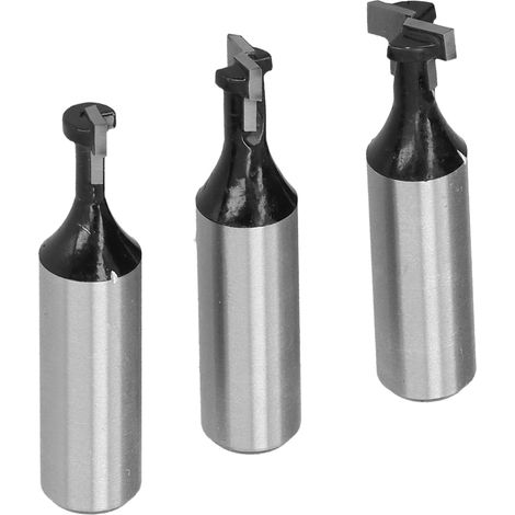 T-Nutfräser für Oberfräsen, 3er-Set mit 1/2"-Schaft, Durchmesser 5/16", 3/8", 1/2", T-Nutfräser, Holzbearbeitungswerkzeug, Hartmetallstahl (1/5)
