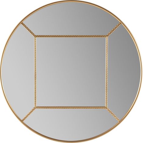 Miroir Doré Élégant pour Salon Chic - Doré lumineux et raffiné (1/3)