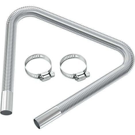 Tuyau d'évent de gaz Diesel Flexible Tuyau d'échappement de chauffage de voiture Tuyau d'Echappement du Rechauffeur diamètre intérieur 2.5cm/1 pouces 120cm/47,2 pouces