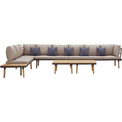 vidaXL Set Divani da Giardino 7 Posti con Cuscini in Massello Acacia (1/5)