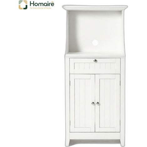Weiße Aufbewahrungssäulen mit Holzdekor-Schubladen aus MDF 60 x 40 x 122,5 cm HOMAIRE (1/5)