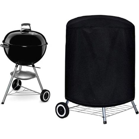 Housse BBQ ronde 210D 58x77cm, imperméable à la poussière, protection UV, abri extérieur pour gril, couverture résistante aux intempéries, anti-poussière et anti-UV, taille 58x77 cm. (1/5)