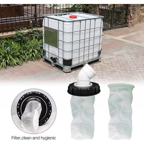 Filtre à robinet IBC 45°, filtre à eau à cartouche de 163 mm, lavable au robinet, convient aux réservoirs IBC DN 150. (1/4)