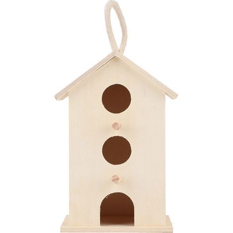 GARRYFIZH Nids d'oiseaux suspendus en bois, maison d'élevage, boîte de repos, fournitures de jardin extérieur pour perroquets