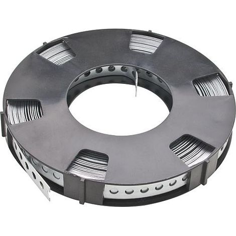 Banyo – Bande perforée galvanisée 17mm x 10m – Épaisseur 0,7mm – Pour béton armé – Usage professionnel