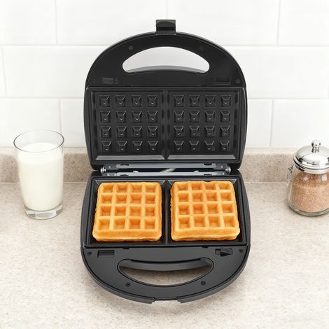 Appareil à Croque Monsieur 10 en 1, Machine à Sandwich, Grille-Pain, Gaufrier, Presse à Paninis, 10 Plaques Antiadhésives et Interchangeables, Thermostat Automatique, 800W (1/5)