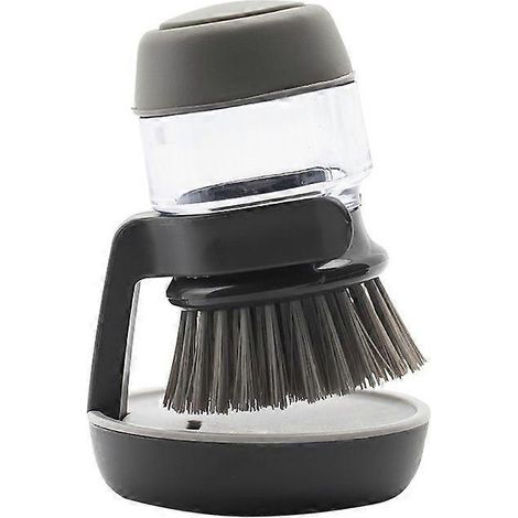 Brosse de lavage automatique Gray Press pour casseroles, remplissage de liquide, brosse hydraulique pour la vaisselle, brosse à savon, brosse de détartrage (1/5)