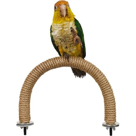 Perches for birds, U-shaped rope perch stand, toys for parakeets, macaws, cockatiels, conures, finches, accessories for bird cages (1/5)