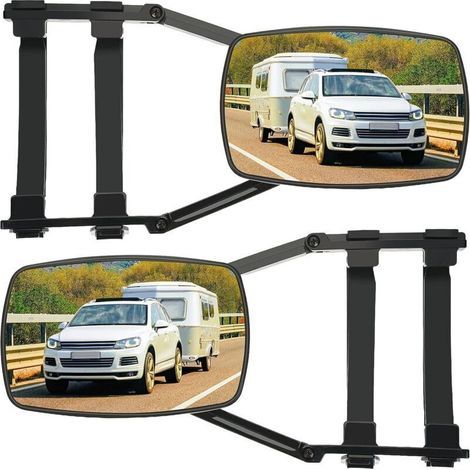 2PCS Trailer Rearview Mirror, Car Towing Mirror, Adjustable Extension Rearview Mirror for Car, Camper Van, Caravan, RV (1/5)