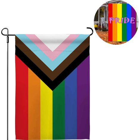Drapeaux de jardin arc-en-ciel - Petit drapeau inclusif pour les personnes lesbiennes, gays et transgenres (1/5)