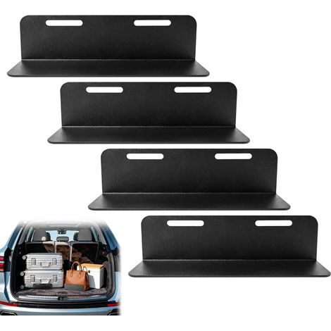 Ensemble de 4 attaches de coffre, 19 cm, fixation pour coffre, organisateur de coffre pour sécuriser le chargement, break, limiteur de coffre, compatible avec voitures, SUV et breaks (1/5)