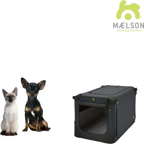 MAELSON Soft Kennel Transportbox mit Tragegriffen, faltbar - anthrazit - 52 x 33 x 33