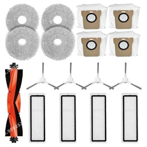 Pièces de rechange pour aspirateur robot Xiaomi X20+ / X20 Plus : brosse latérale principale, filtre HEPA, chiffon de nettoyage, poussière