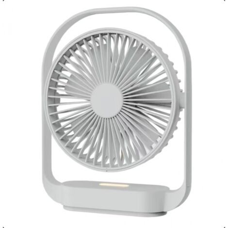 QORVA-4 Ventilateur de Bureau à Vitesses, Ventilateur USB, Petit Ventilateur Silencieux Rotatif 330° Ventilateur a Pile Rechargeable Ventilateur Bureau Nightlight de Chevet de Chambre Ventilateur de b (1/5)