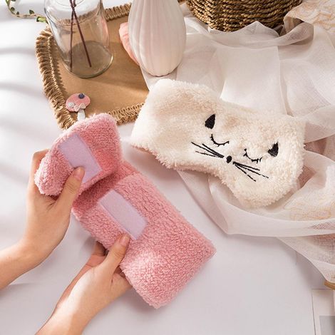 Serre-tête souple réglable pour femme fille, bandeau chat mignon, turban de coiffure, accessoires cheveux élégants, lot de 2 (1/5)