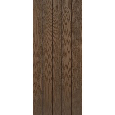 Pannello per Porta Blindata Alluminio Noce Effetto Perlina 90x210 cm (1/4)