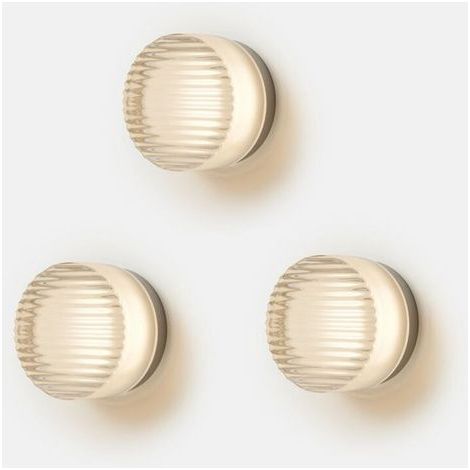 Applique murale ronde moderne 3 pièces – finition aluminium brossé – lumière blanche chaude 5 W – diamètre 13,5 cm – éclairage minimaliste pour salon et entrée (1/5)