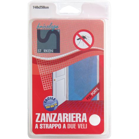 ZANZARIERA BIANCA A STRAPPO A DUE VELI PER PORTE 140X250CM STARK (1/2)