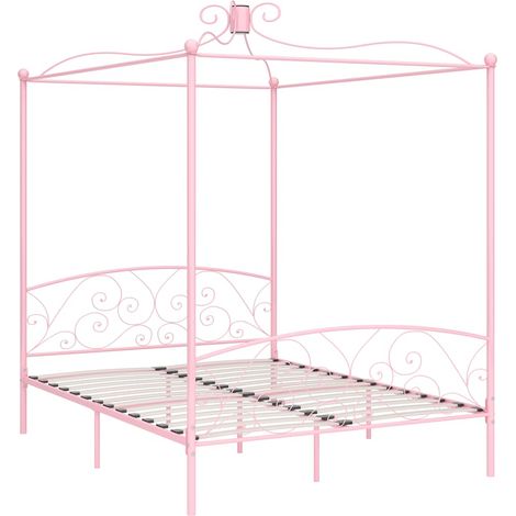 Giroletto a Baldacchino Rosa in Metallo 180x200 cm vidaXL (1/5)