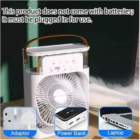 Ventilateur Brumisateur Portable Avec Refroidissement Par Pulvérisation D'eau – Dispose De 3 Vitesses De Ventilation Réglables, Pour Le Bureau, La Maison, La Voiture Et Bien Plus Encore (Black)