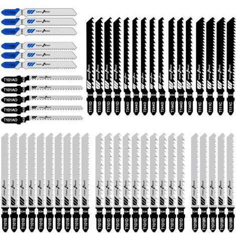 OEM– Lot de 52 lames de scie sauteuse – Acier au carbone – Pour bois. plastique et métal – 10 modèles – Coupe précise et durable (1/5)
