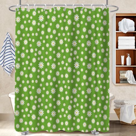 Ensemble rideau de douche polyester avec anneaux 180x180 souple et fluide bâche de douche pour rafraîchir sa salle de bain (1/5)