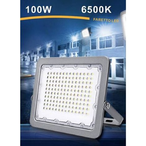 Trade Shop - LED-Strahler 100W Ultra Slim Outdoor Grau IP65 Licht 6500K 4000K 3000K FS100 -