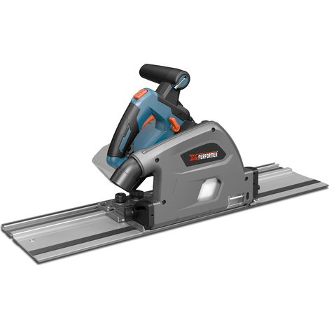 Scie circulaire plongeante sans fil 40V (2x20V) - 125mm avec 2 rails de 70cm - livrée sans batteries ni chargeur