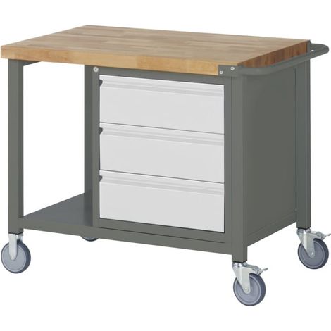 Etabli mobile STIER Premium avec 3 tiroirs, lxPxH 1 000x700x880 mm (1/5)
