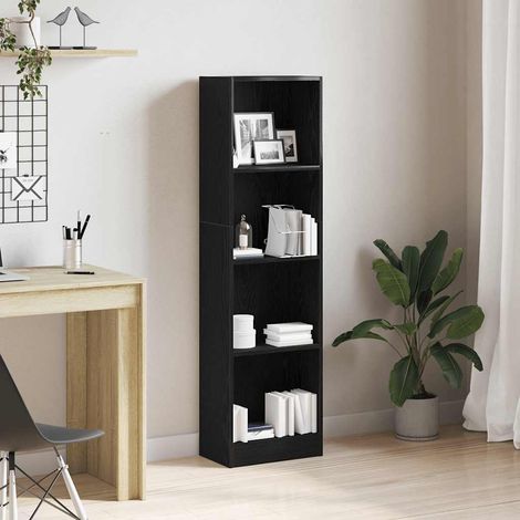 Bookcase Black Oak 40x24x143 cm Engineered Wood vidaXL
