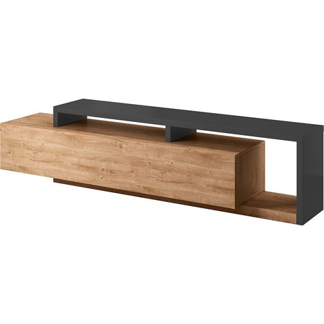 Mobile TV 1 cassetto Ilyes marrone e grigio 219cm (1/4)