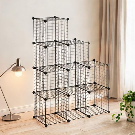 Étagère cube métal noir 9 compartiments 105 x 35 x 105 cm (1/5)