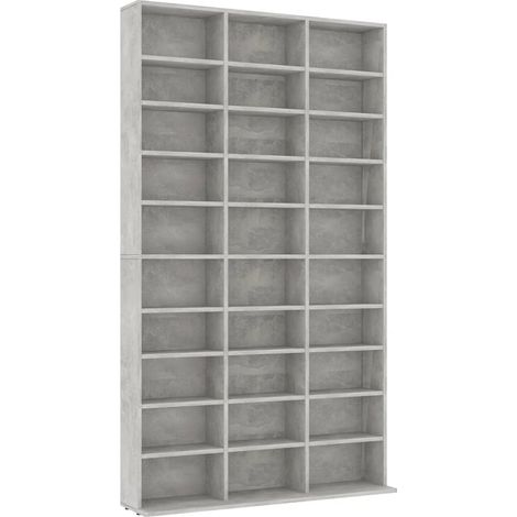 Armario para CDs madera contrachapada gris 102x16x177,5 cm vidaXL