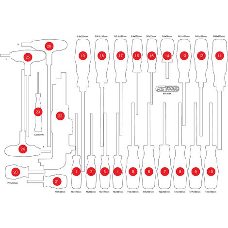 KS TOOLS  Doublure en  mousse vide  pour 811.0034  - 811.0034-97 (1/3)