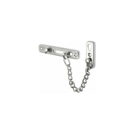 Chaîne de sécurité de porte en acier inoxydable brossé avec ressort, antivol, vis incluses –