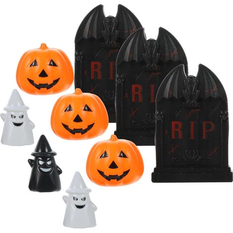 12 pannelli decorativi da tavolo per Halloween, decorazione per la casa dal design curato, in plastica. (1/5)